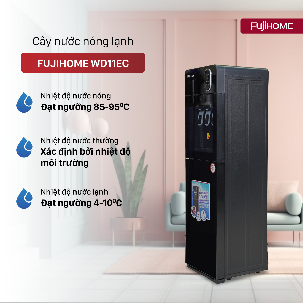 Hình ảnh chi tiết Cây nước nóng lạnh cao cấp Fujihome WD11EC - Ảnh số 11