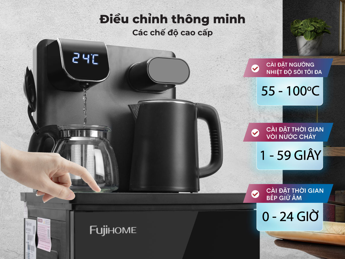 Hình ảnh chi tiết Cây Nước Làm Nóng Bình Âm Kết Hợp Bàn Pha Trà, Cafe Fujihome TB110E-H - Ảnh số 12