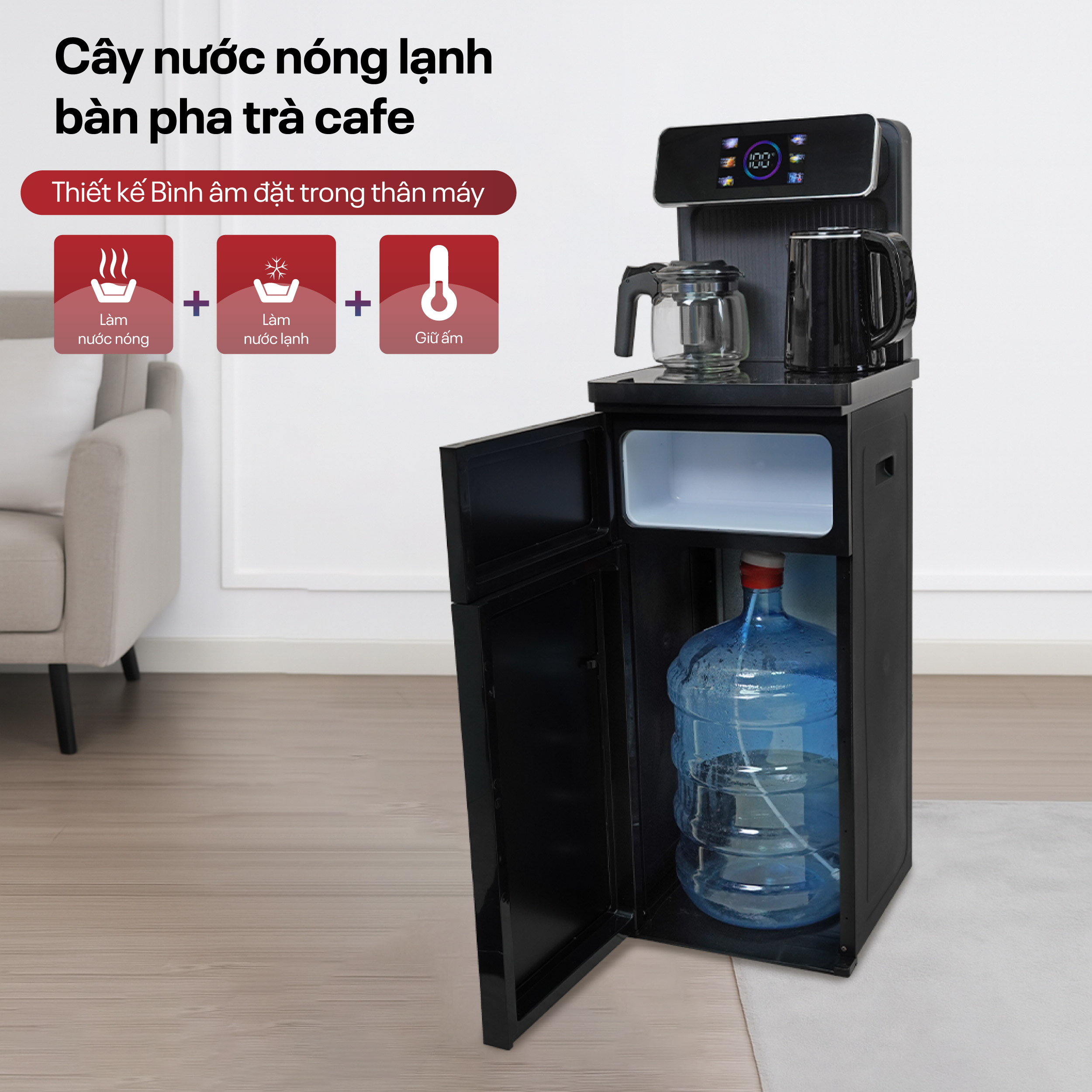 Hình ảnh chi tiết Cây nước nóng lạnh kết hợp bàn trà Fujihome TB815 - Ảnh số 14