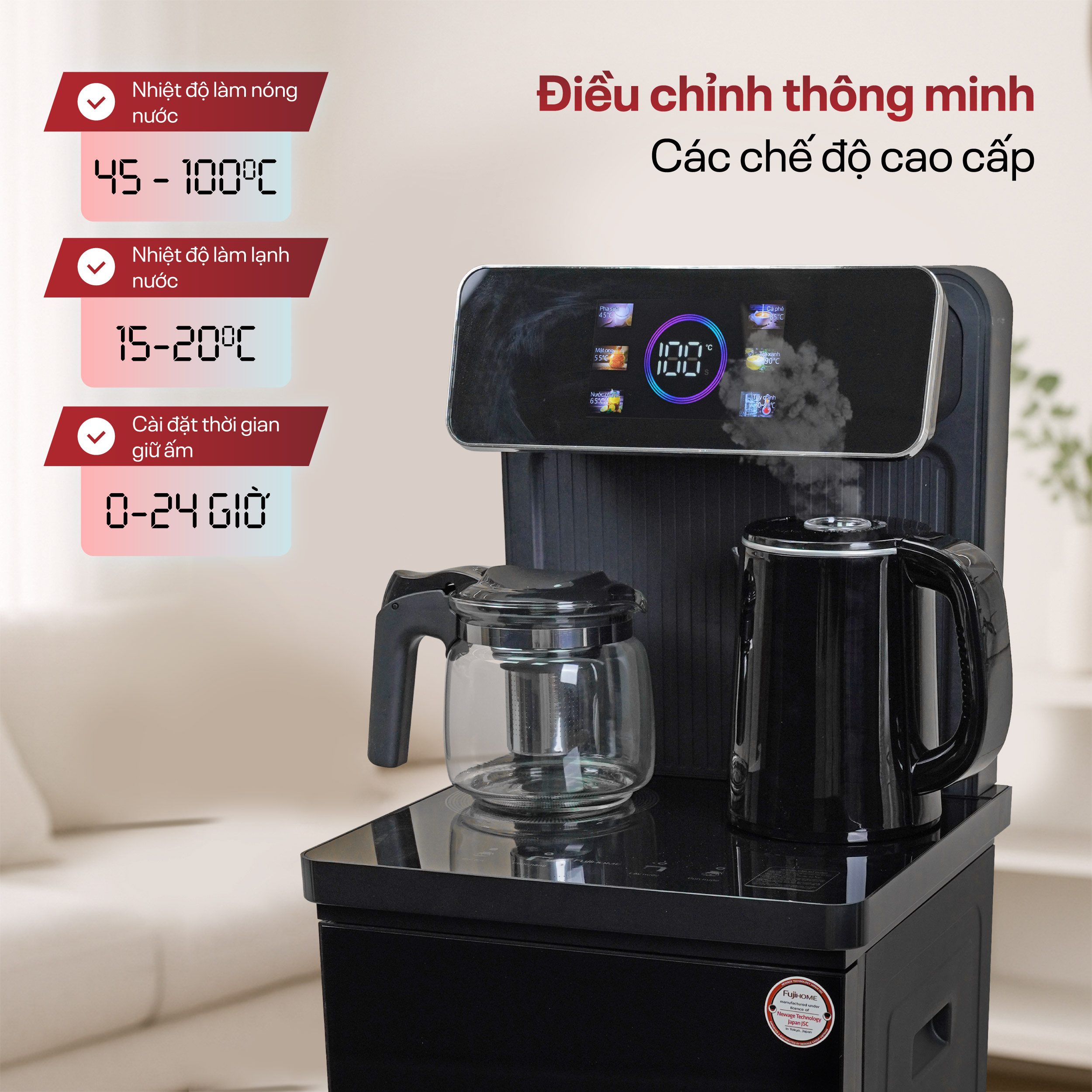 Hình ảnh chi tiết Cây nước nóng lạnh kết hợp bàn trà Fujihome TB815 - Ảnh số 18