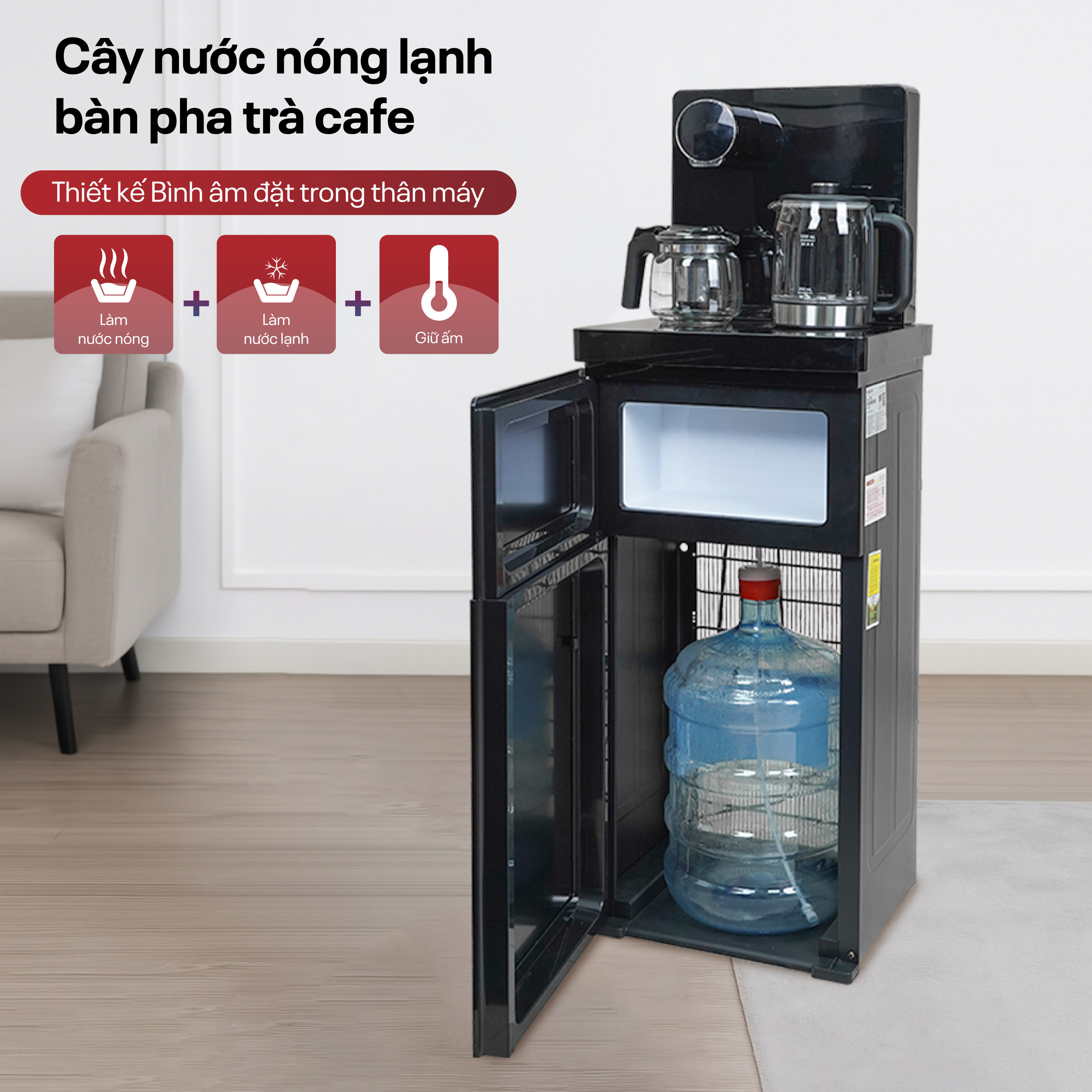 Hình ảnh chi tiết Cây nước nóng lạnh kết hợp bàn trà Fujihome TBA2 - Ảnh số 11