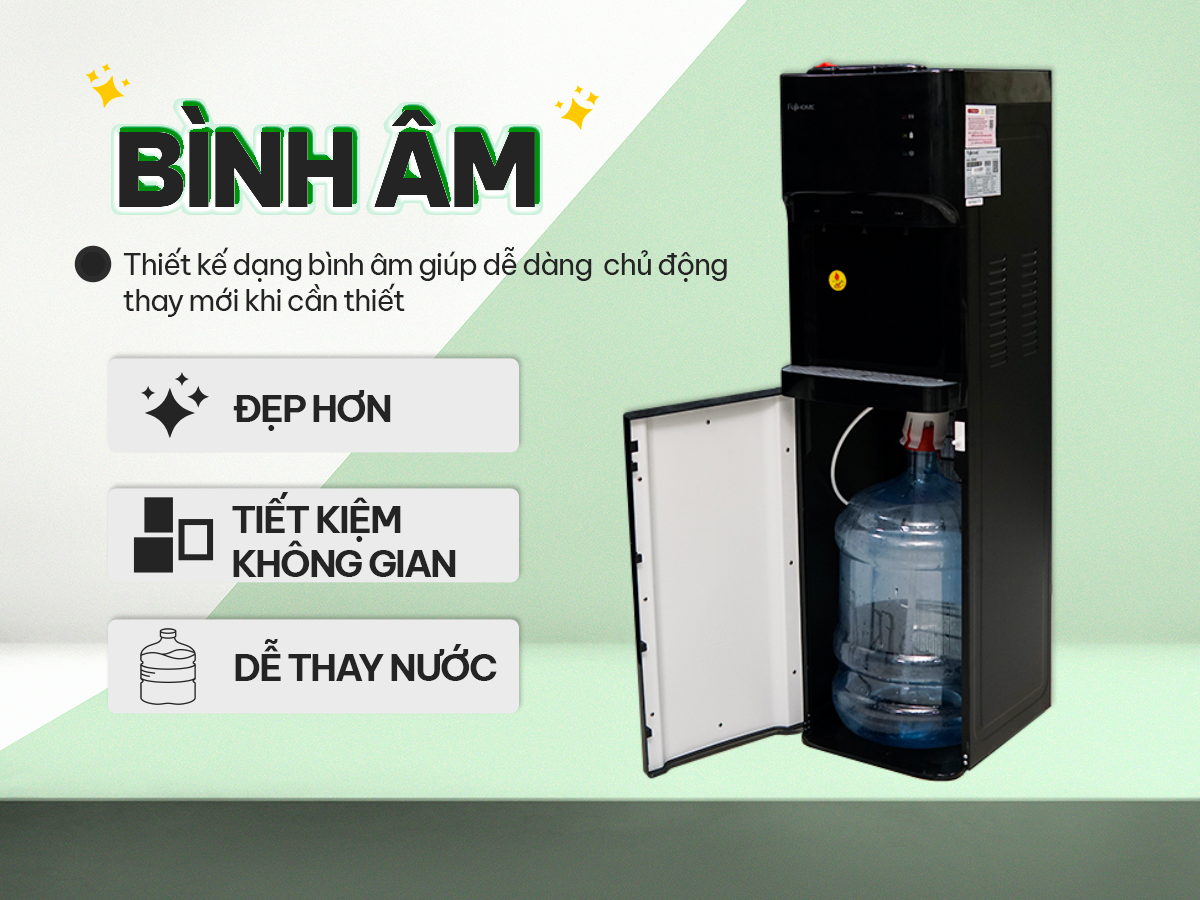 Hình ảnh chi tiết Cây nước nóng lạnh bình âm cao cấp Fujihome WD606C - Ảnh số 13