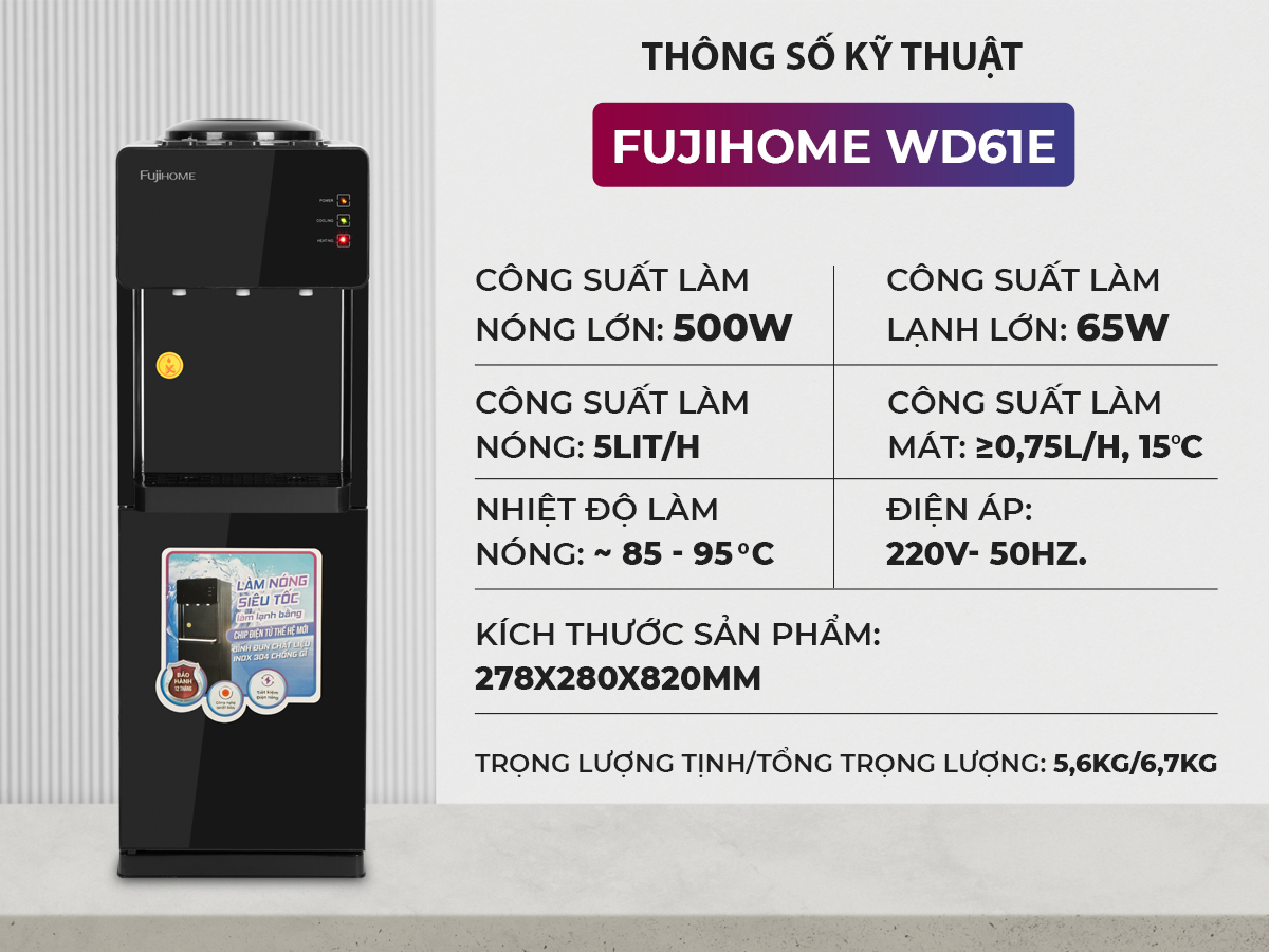 Hình ảnh chi tiết Cây nước nóng lạnh FUJIHOME WD61E - Ảnh số 21