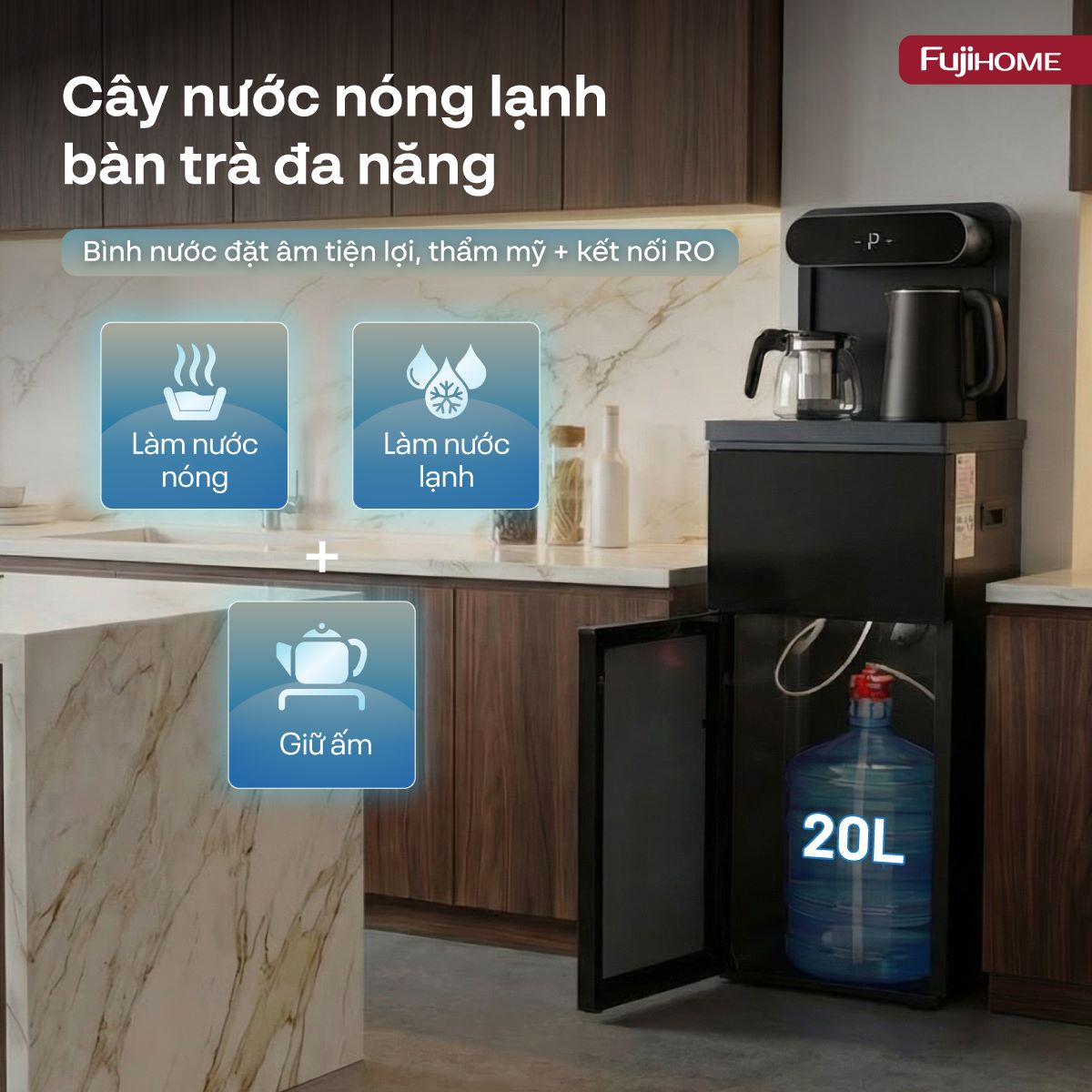 Hình ảnh chi tiết Cây nước nóng lạnh kết hợp bàn pha trà,  cafe Fujihome TB392N - Ảnh số 16