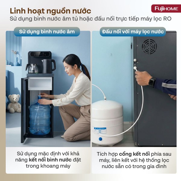 Hình ảnh chi tiết Cây nước nóng lạnh kết hợp bàn pha trà,  cafe Fujihome TB392N - Ảnh số 3