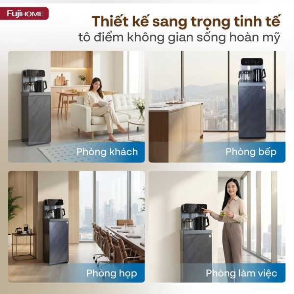 Hình ảnh chi tiết Cây nước nóng lạnh kết hợp bàn pha trà,  cafe Fujihome TB243AN - Ảnh số 2