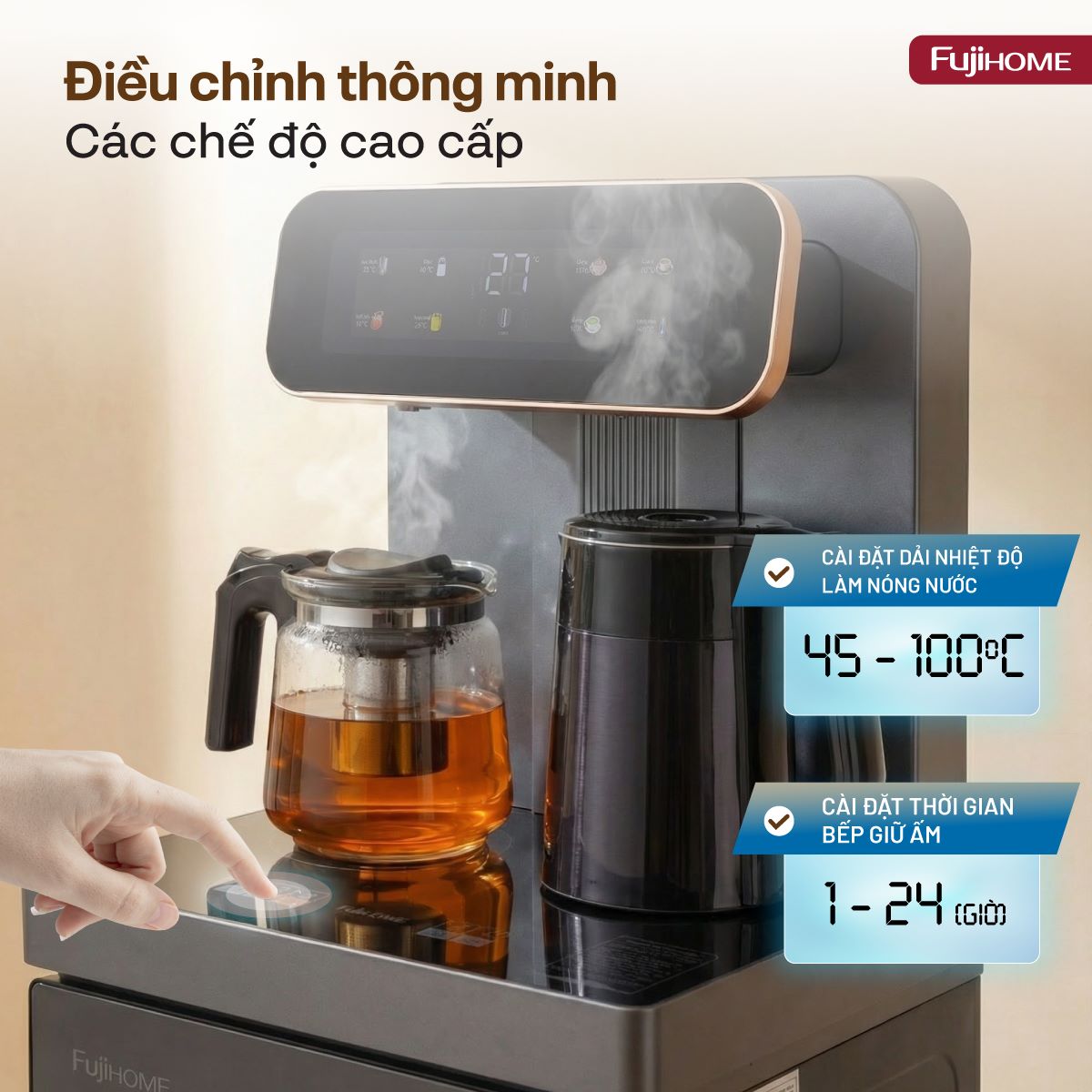 Hình ảnh chi tiết Cây nước nóng lạnh kết hợp bàn pha trà,  cafe Fujihome TB243AN - Ảnh số 20