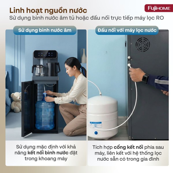 Hình ảnh chi tiết Cây nước nóng lạnh kết hợp bàn pha trà,  cafe Fujihome TB243AN - Ảnh số 3