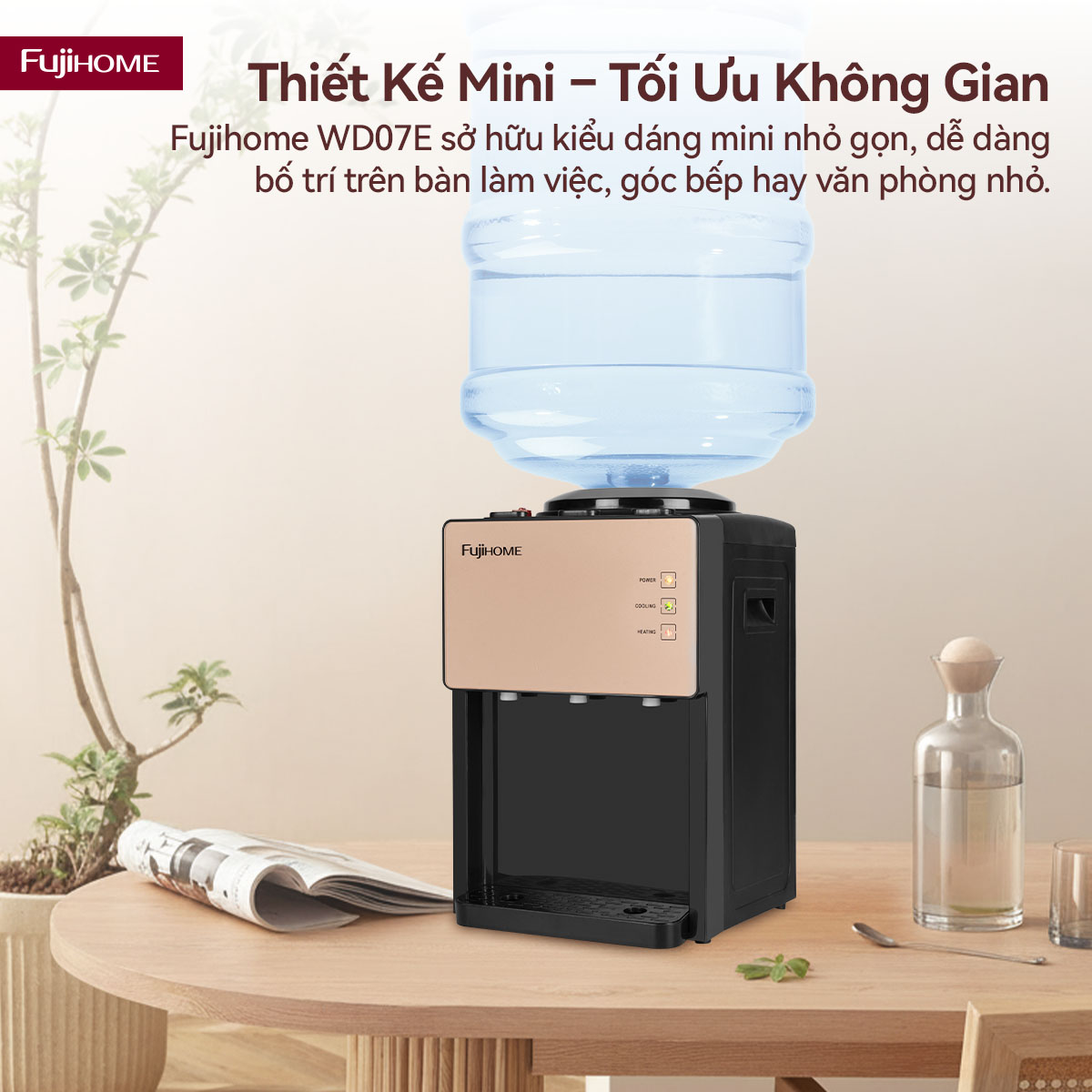 Hình ảnh chi tiết Cây nước nóng lạnh để bàn mini 3 vòi Fujihome WD07E - Ảnh số 14