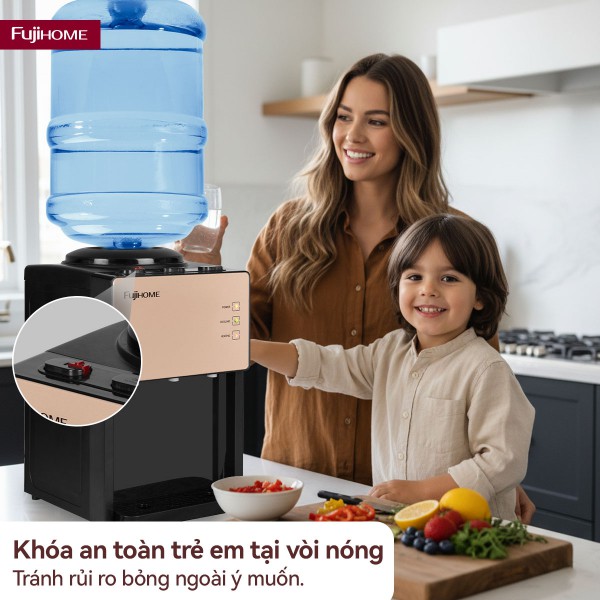Hình ảnh chi tiết Cây nước nóng lạnh để bàn mini 3 vòi Fujihome WD07E - Ảnh số 5
