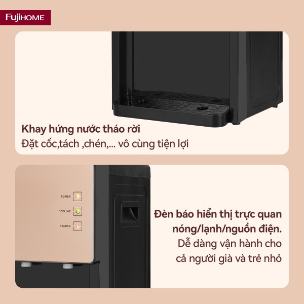Hình ảnh chi tiết Cây nước nóng lạnh để bàn mini 3 vòi Fujihome WD07E - Ảnh số 9