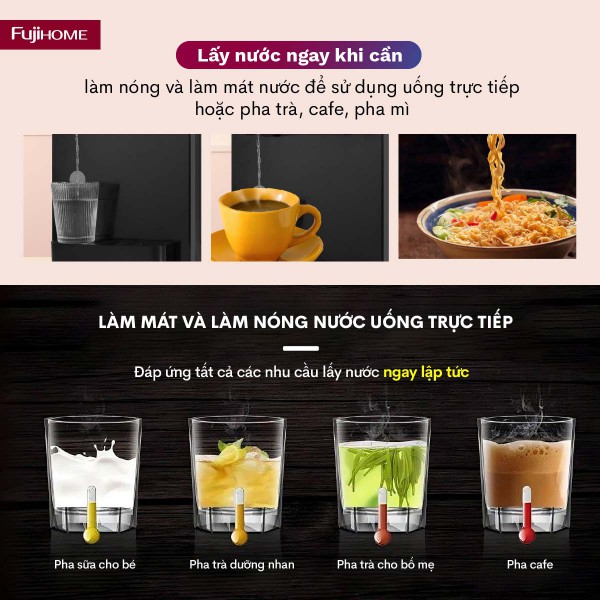 Hình ảnh chi tiết Cây nước nóng lạnh để bàn mini 3 vòi Fujihome WD07E - Ảnh số 11