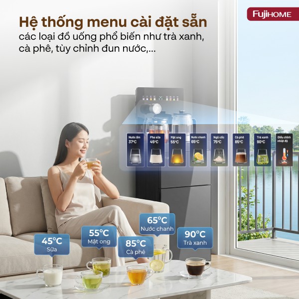 Hình ảnh chi tiết Cây nước bàn trà điều khiển bằng giọng nói Fujihome TB2411N-VOICE - Ảnh số 2