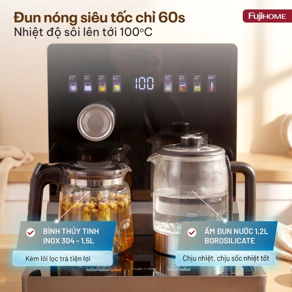 Hình ảnh chi tiết Cây nước bàn trà điều khiển bằng giọng nói Fujihome TB2411N-VOICE - Ảnh số 5