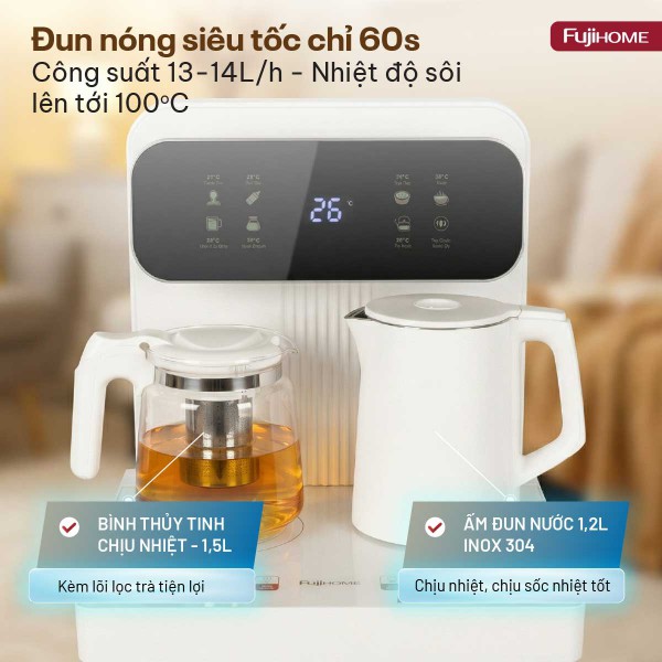 Hình ảnh chi tiết Cây nước nóng lạnh kết hợp bàn pha trà, cafe Fujihome TB237N - Ảnh số 5