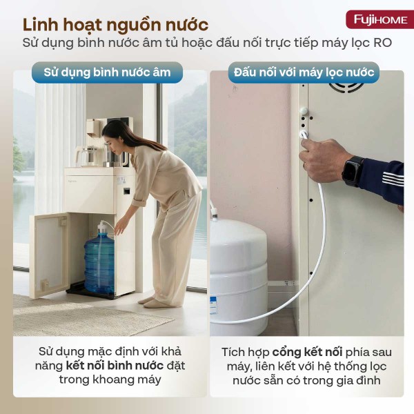 Hình ảnh chi tiết Cây nước bàn trà cao cấp có ngăn khử khuẩn UV Fujihome TB238N-UV - Ảnh số 2