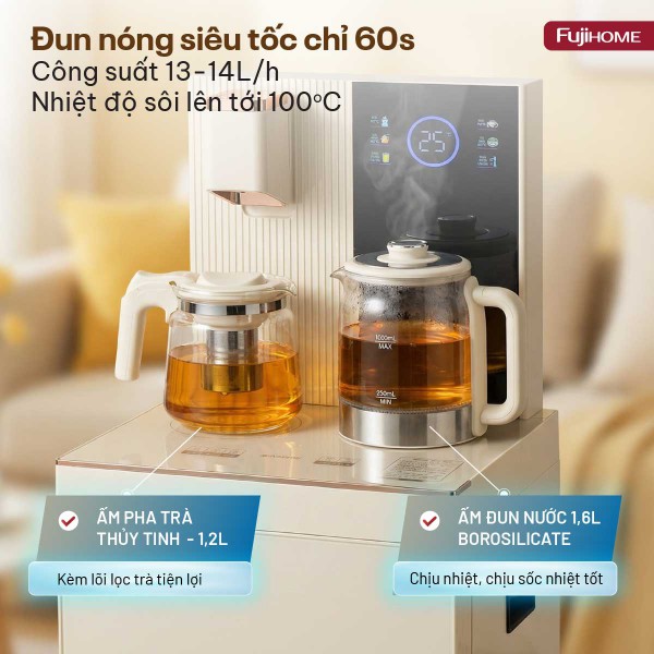 Hình ảnh chi tiết Cây nước bàn trà cao cấp có ngăn khử khuẩn UV Fujihome TB238N-UV - Ảnh số 16