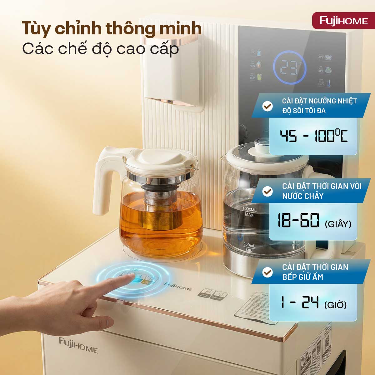 Hình ảnh chi tiết Cây nước bàn trà cao cấp có ngăn khử khuẩn UV Fujihome TB238N-UV - Ảnh số 21