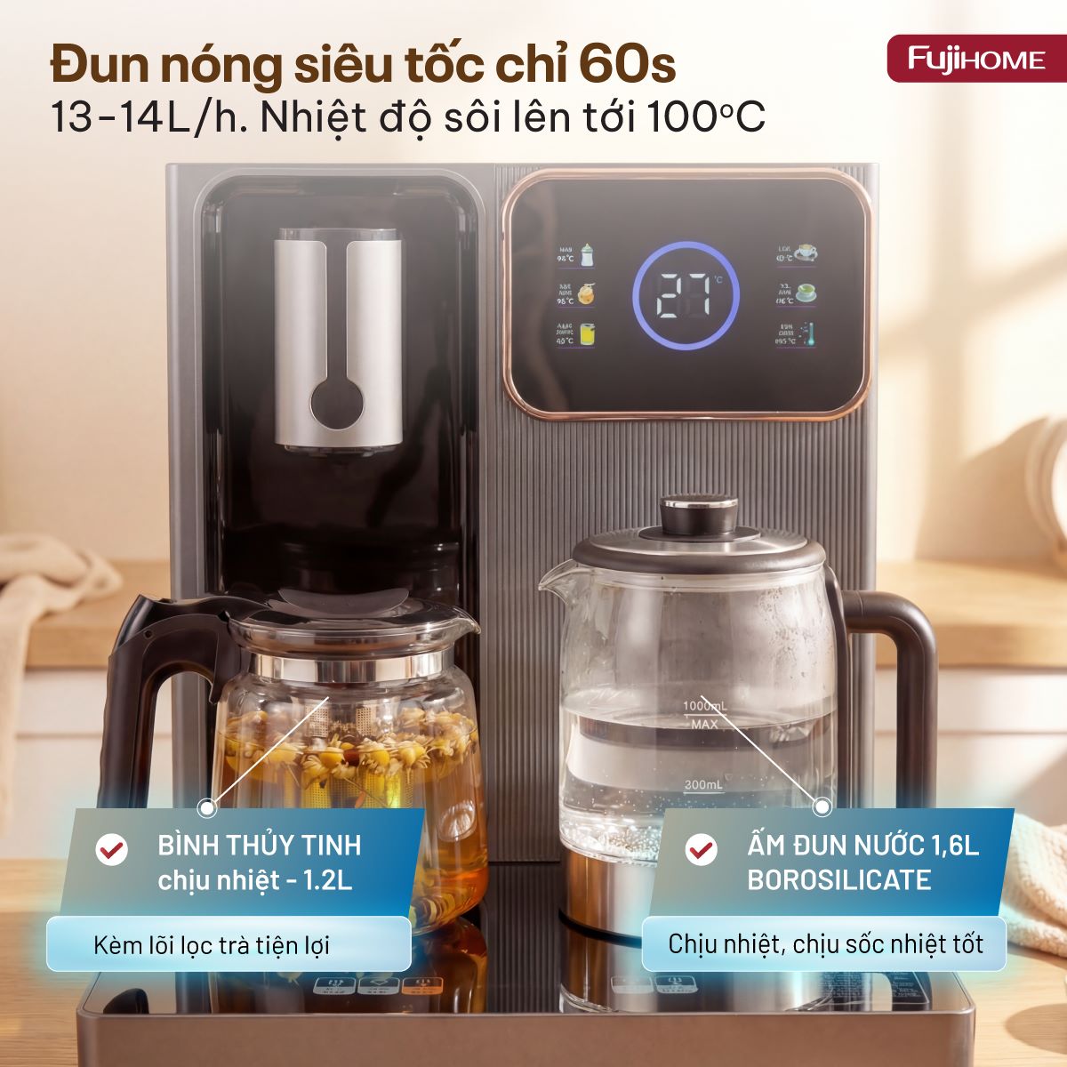 Hình ảnh chi tiết Cây nước bàn trà cao cấp có ngăn khử khuẩn UV Fujihome TB241N-UV - Ảnh số 22