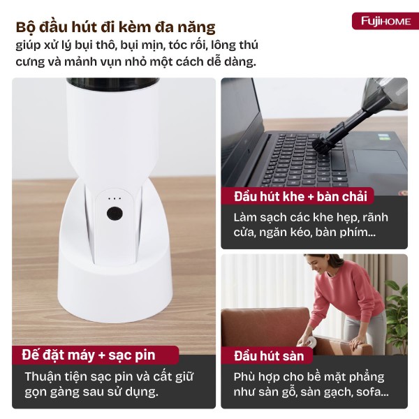 Hình ảnh chi tiết Máy hút bụi cầm tay Fujihome VC01 - Ảnh số 3