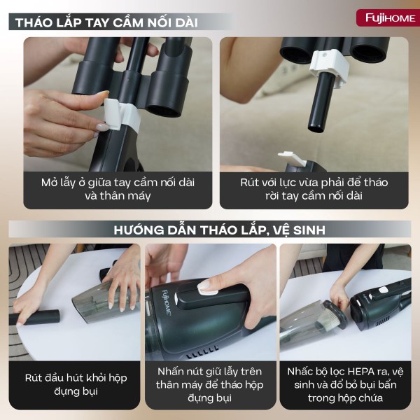 Hình ảnh chi tiết Máy hút bụi cầm tay Fujihome VC06W - Ảnh số 11