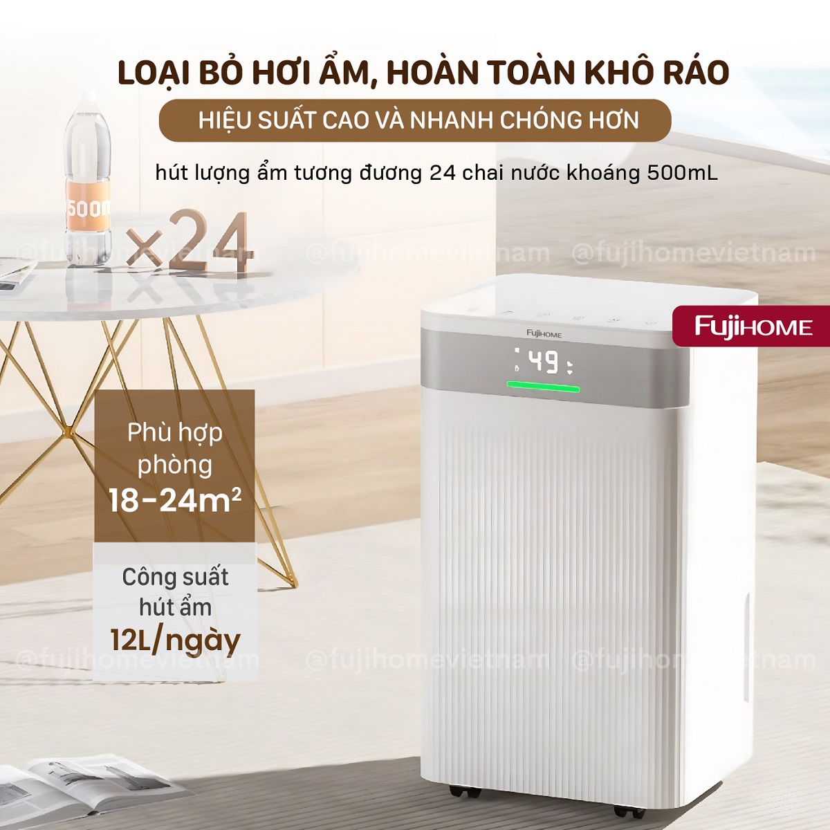 Hình ảnh chi tiết Máy hút ẩm dân dụng Fujihome DH12NW - Ảnh số 14