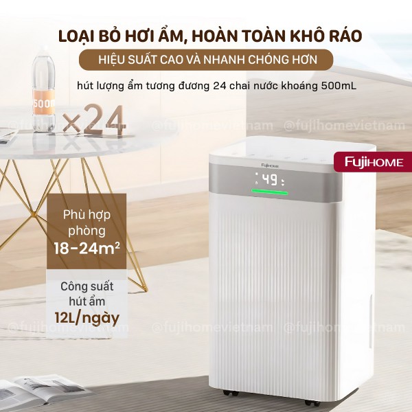 Hình ảnh chi tiết Máy hút ẩm dân dụng Fujihome DH12NW - Ảnh số 6