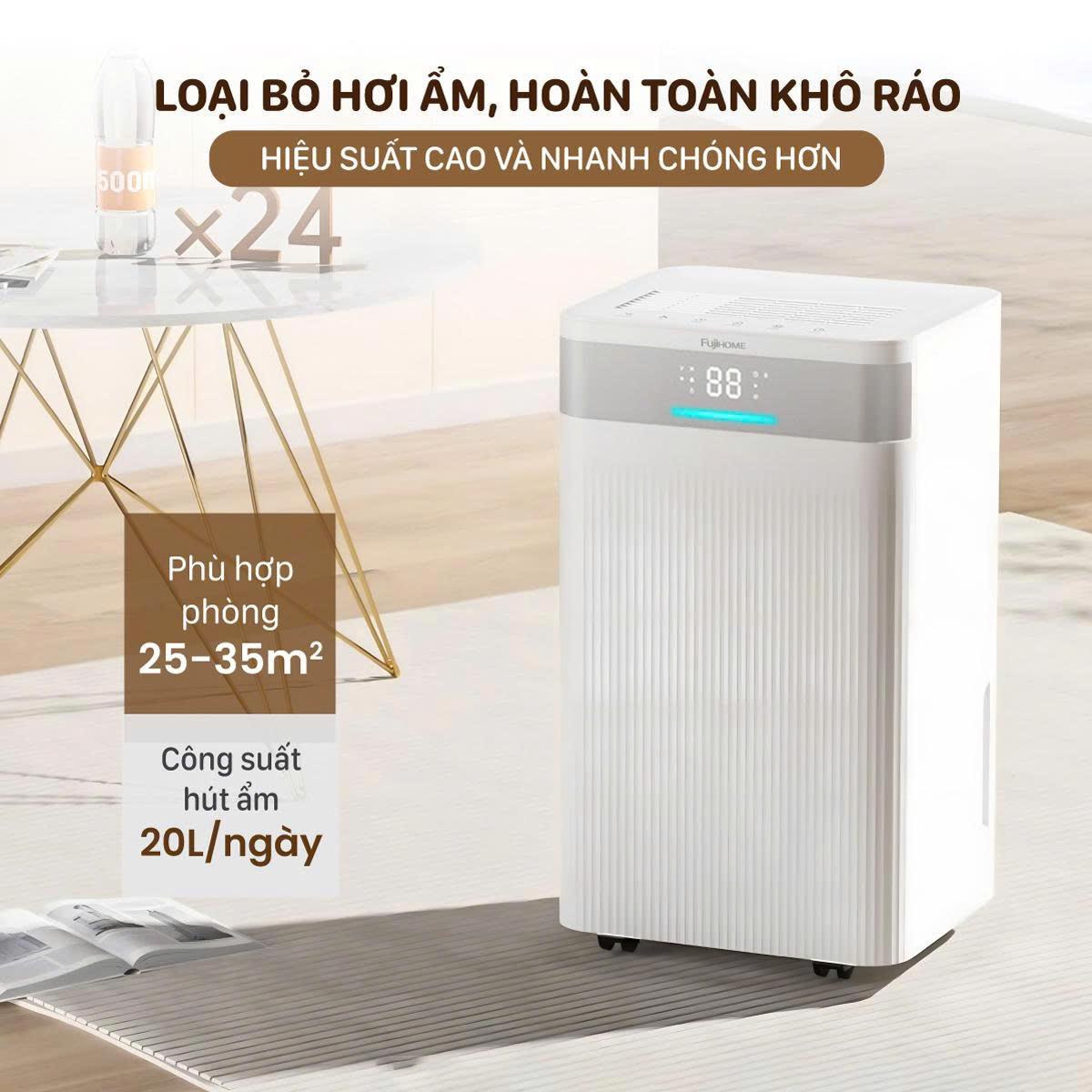 Hình ảnh chi tiết Máy hút ẩm dân dụng Fujihome DH20NW - Ảnh số 14