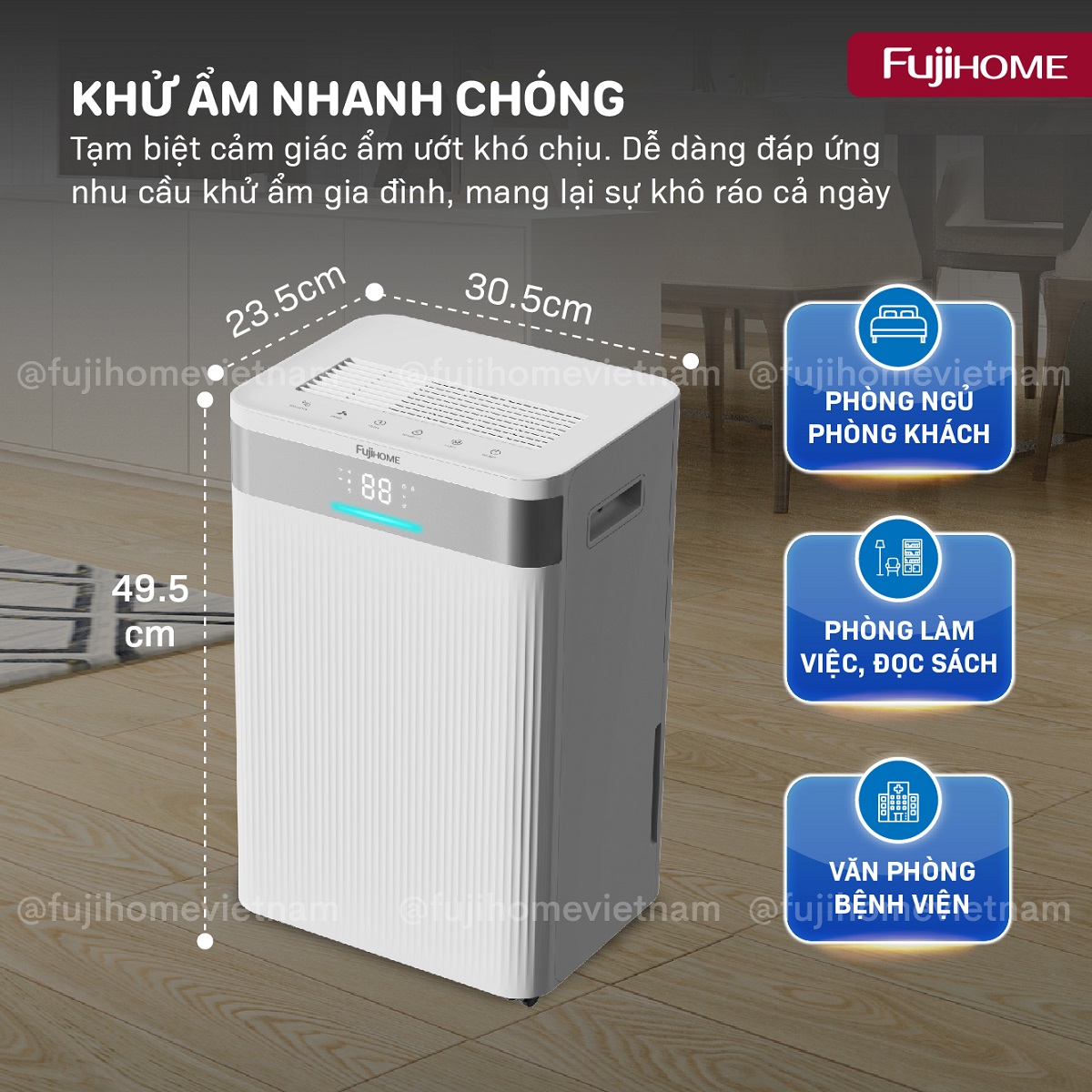 Hình ảnh chi tiết Máy hút ẩm dân dụng Fujihome DH20NW - Ảnh số 17