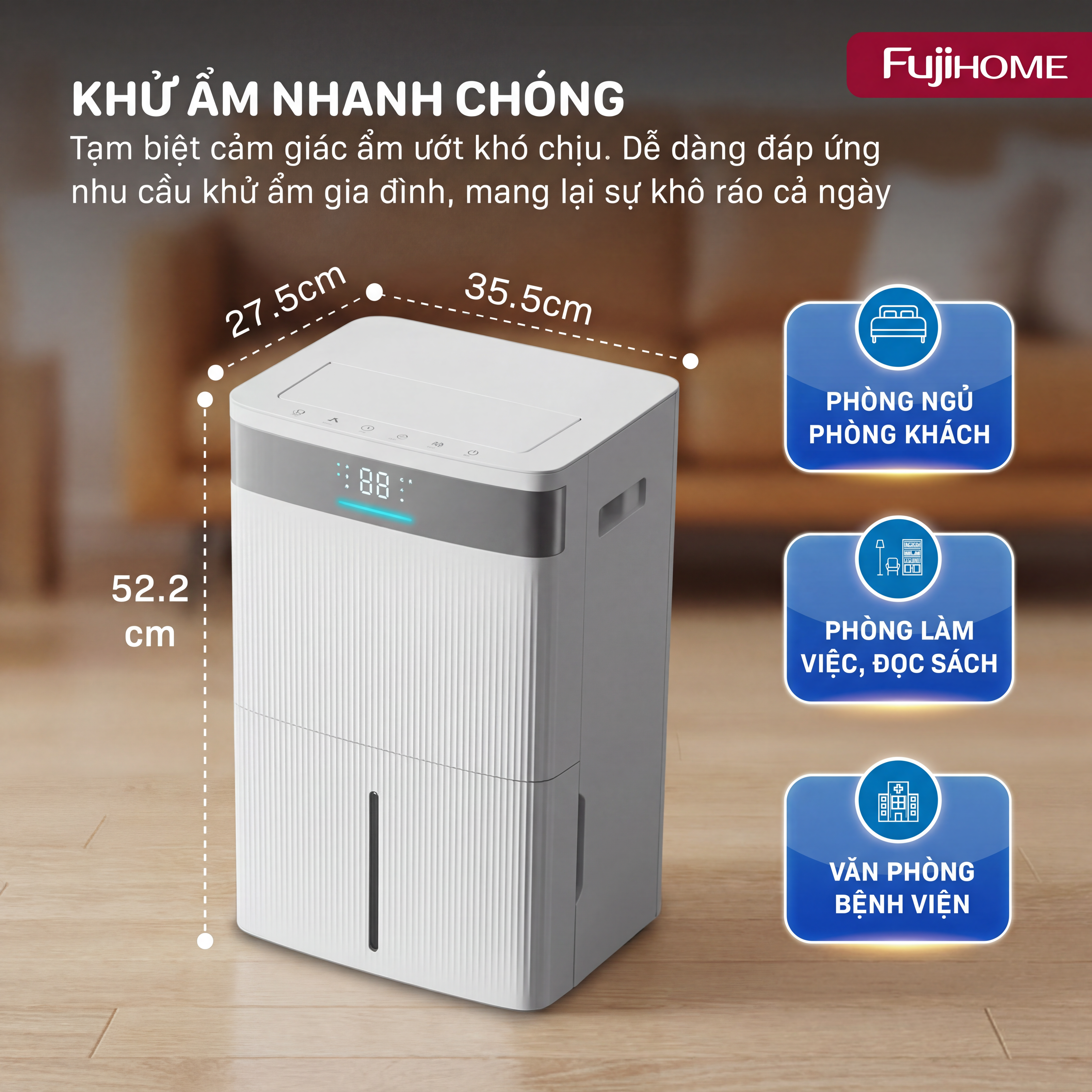 Hình ảnh chi tiết Máy hút ẩm dân dụng Fujihome DH40NW - Ảnh số 14