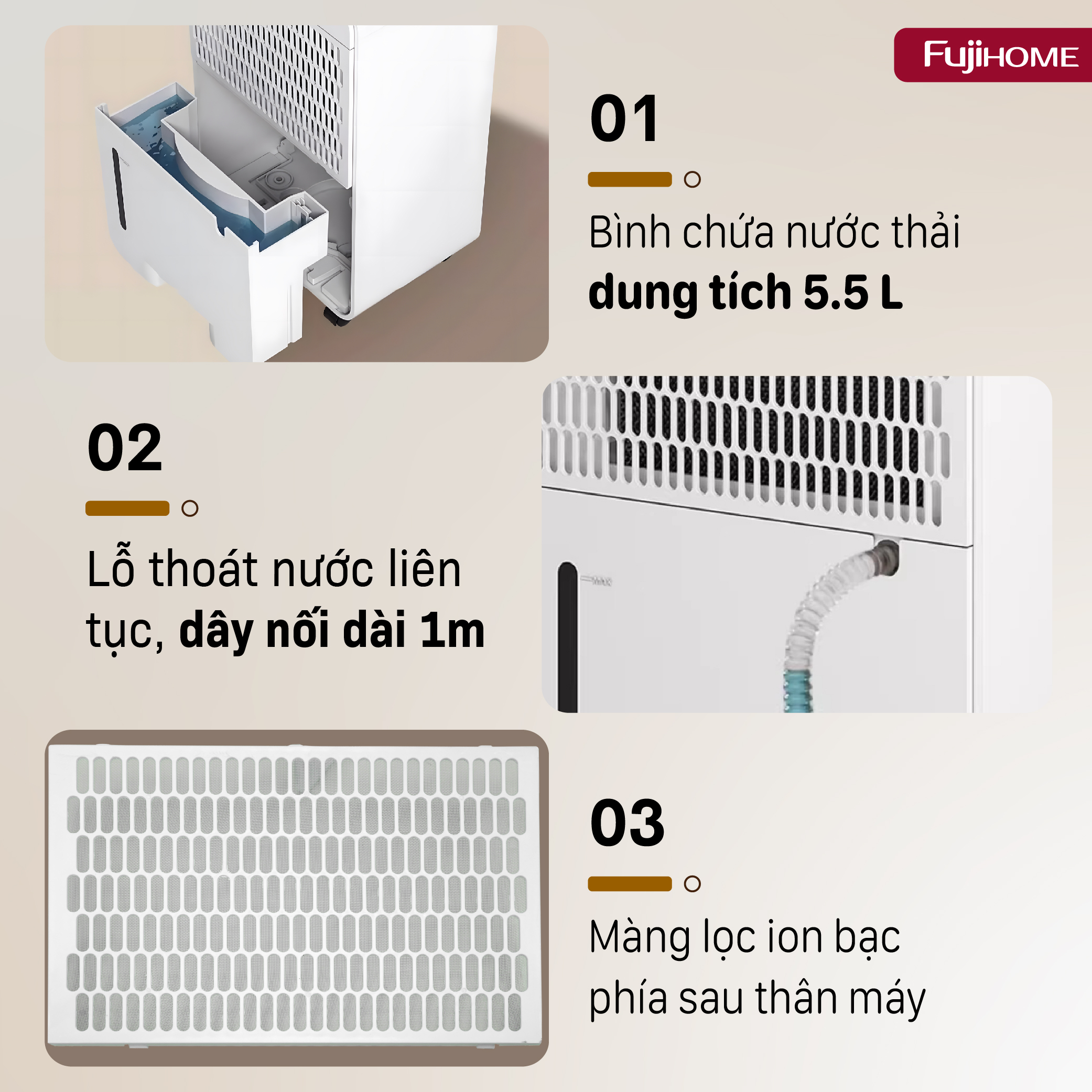 Hình ảnh chi tiết Máy hút ẩm dân dụng Fujihome DH40NW - Ảnh số 21