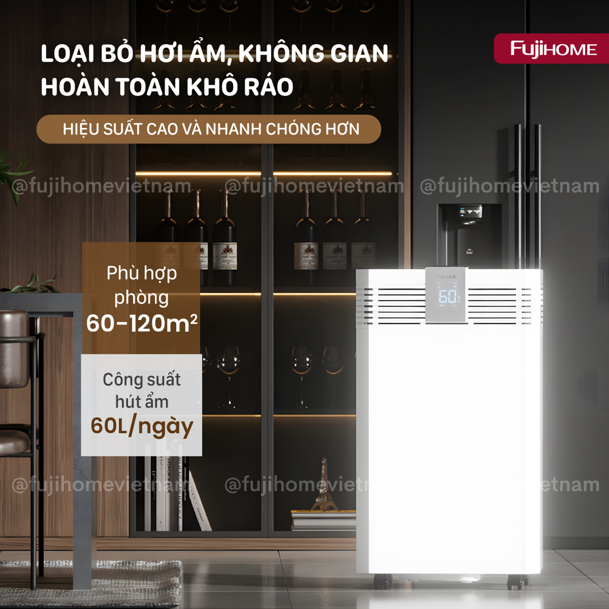 Hình ảnh chi tiết Máy hút ẩm công suất lớn Fujihome DH60W-HEPA - Ảnh số 15