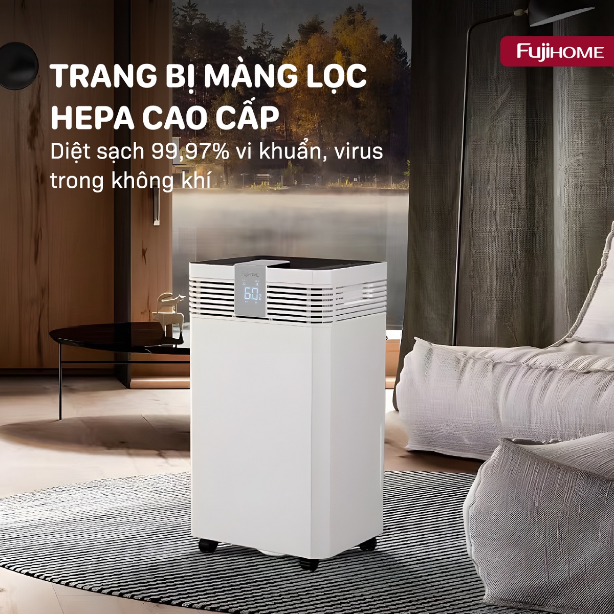 Hình ảnh chi tiết Máy hút ẩm công suất lớn Fujihome DH60W-HEPA - Ảnh số 17