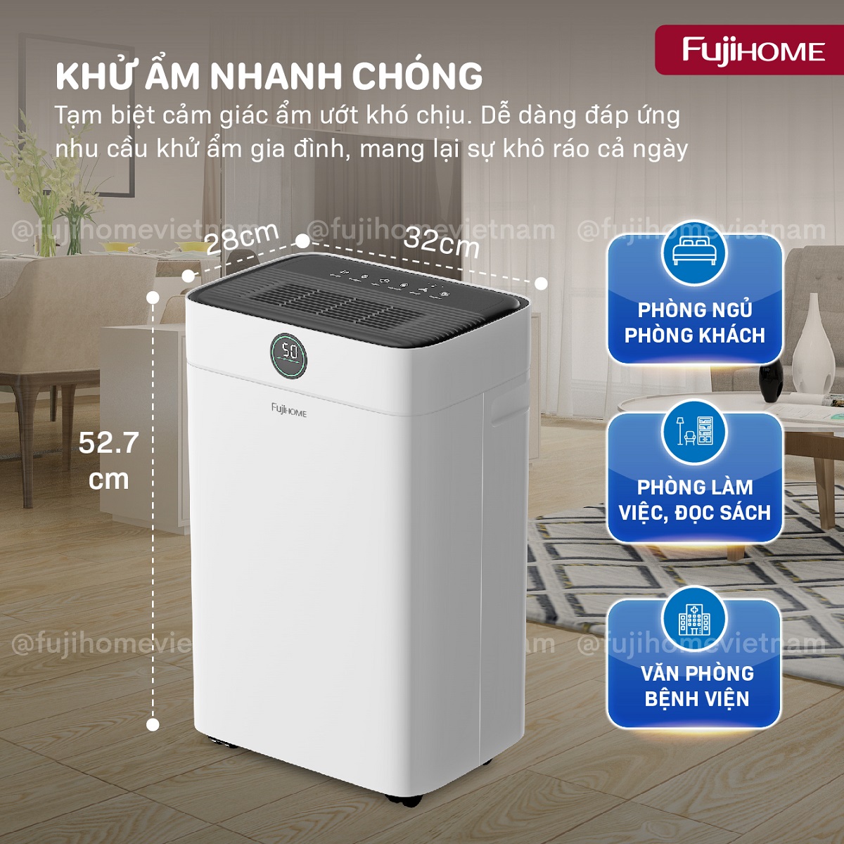 Hình ảnh chi tiết Máy hút ẩm dân dụng Fujihome DH18W-HEPA - Ảnh số 17