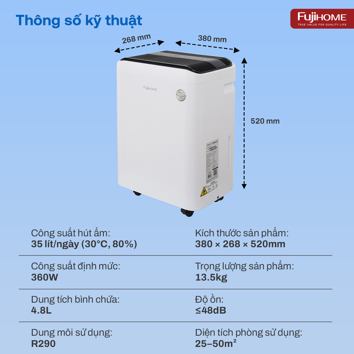 Hình ảnh chi tiết Máy hút ẩm dân dụng Fujihome DH35W-HEPA - Ảnh số 24