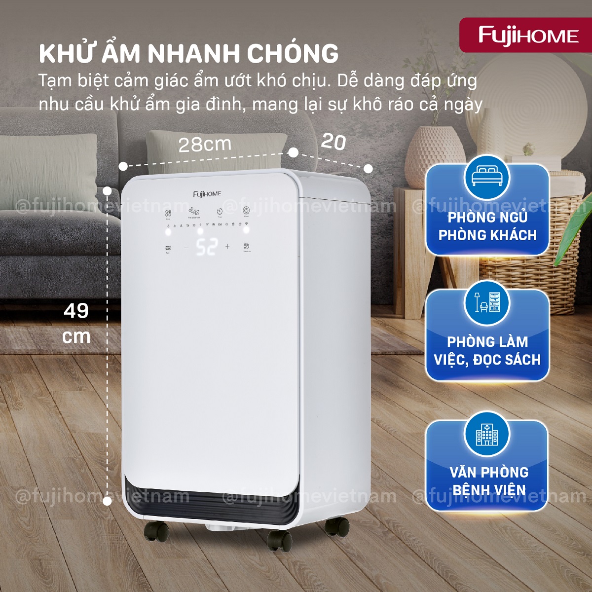 Hình ảnh chi tiết Máy hút ẩm dân dụng Fujihome DH12NEW (kết nối điều khiển wifi từ xa) - Ảnh số 15