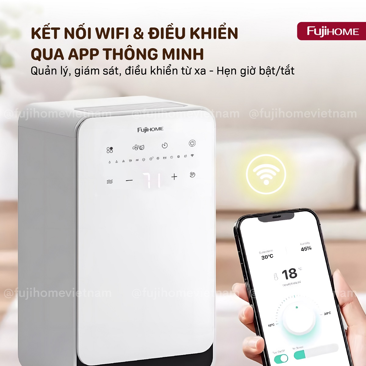 Hình ảnh chi tiết Máy hút ẩm dân dụng Fujihome DH12NEW (kết nối điều khiển wifi từ xa) - Ảnh số 17