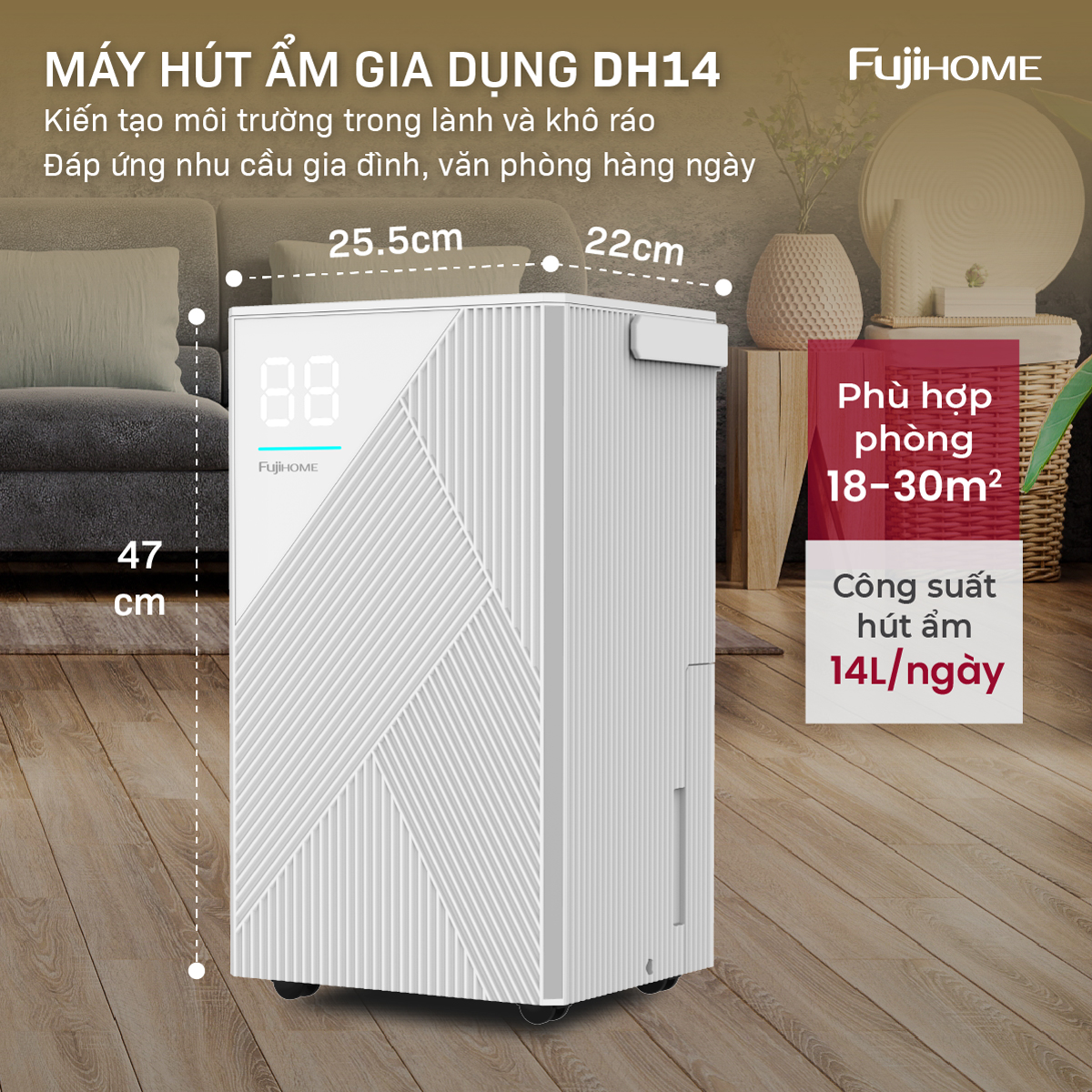 Hình ảnh chi tiết Máy hút ẩm Fujihome DH14 - Ảnh số 7