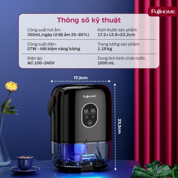 Hình ảnh chi tiết Máy hút ẩm bán dẫn mini Fujihome DHP035-MINI - Ảnh số 5