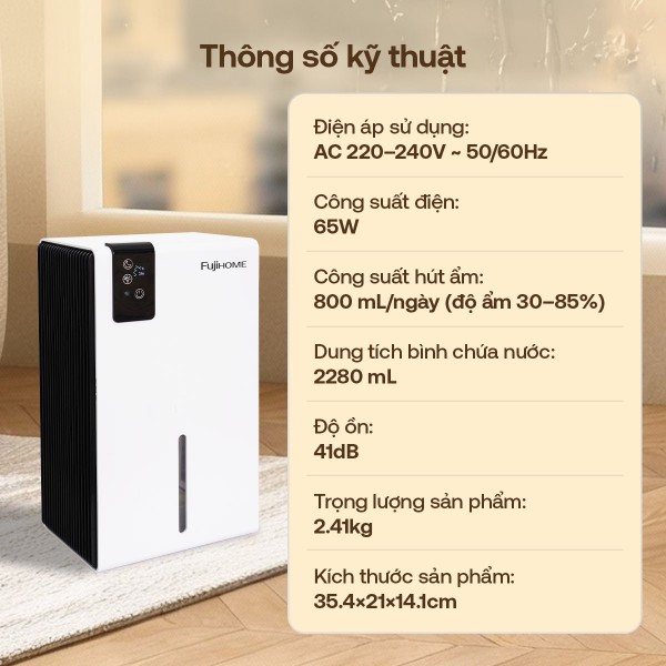 Hình ảnh chi tiết Máy hút ẩm bán dẫn mini Fujihome DHP23-MINI - Ảnh số 7