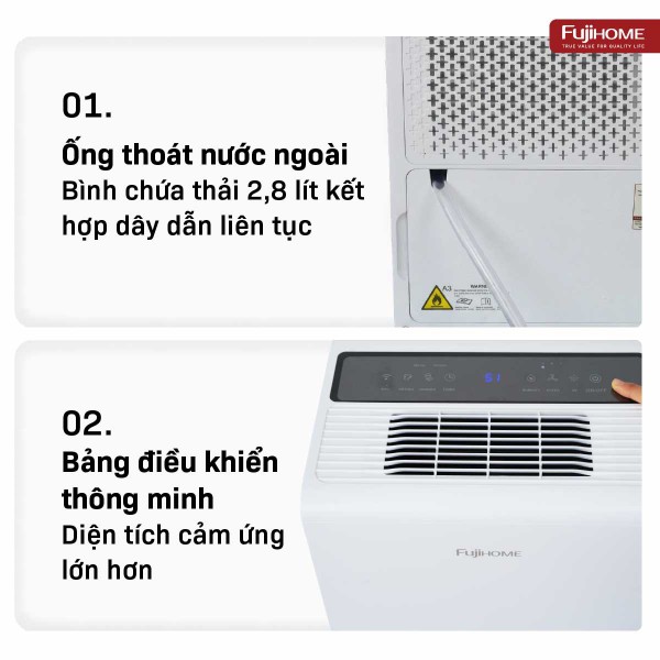 Hình ảnh chi tiết Máy hút ẩm dân dụng Fujihome DH14W-HEPA - Ảnh số 2