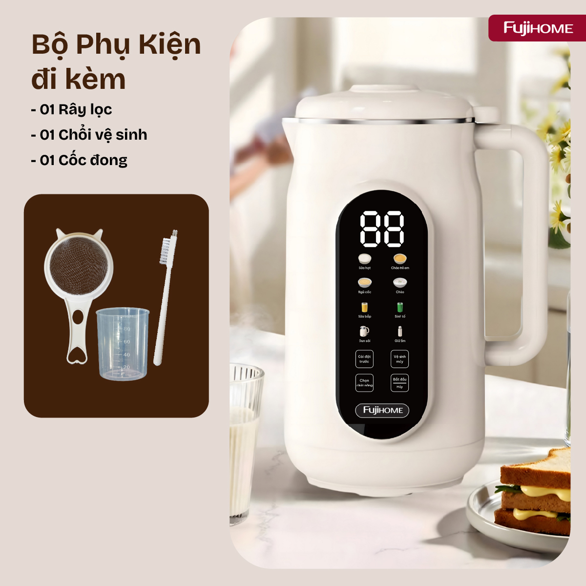 Hình ảnh chi tiết Máy làm sữa hạt đa năng Fujihome SM836 - Ảnh số 28