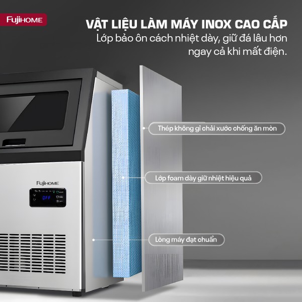 Hình ảnh chi tiết Máy làm đá thương mại kèm lọc nước UF Fujihome IM70C - Ảnh số 2