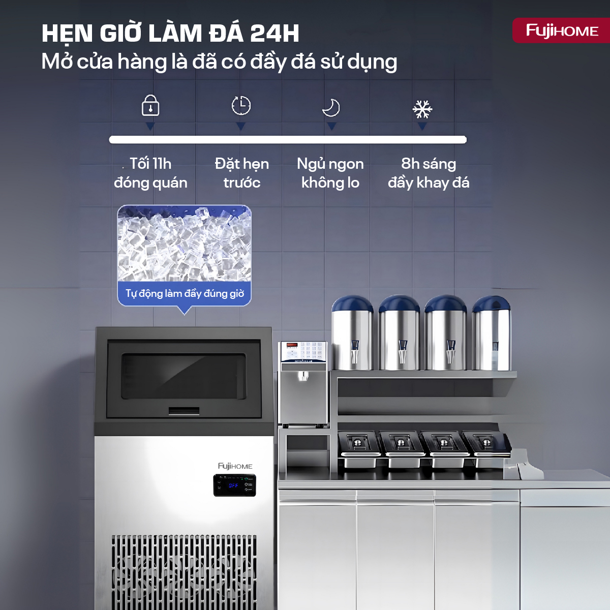 Hình ảnh chi tiết Máy làm đá thương mại kèm lọc nước UF Fujihome IM70C - Ảnh số 20