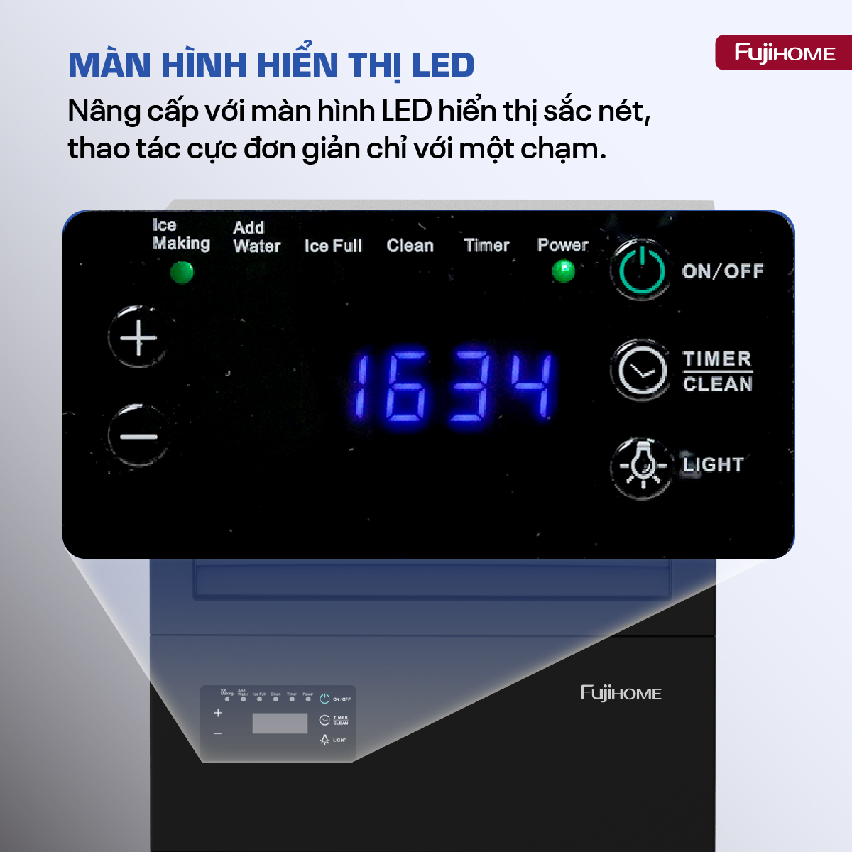 Hình ảnh chi tiết Máy làm đá thương mại kèm lọc nước UF Fujihome IM45C - Ảnh số 8