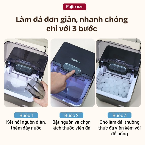 Hình ảnh chi tiết Máy làm đá viên mini Fujihome IM1218 - Ảnh số 7