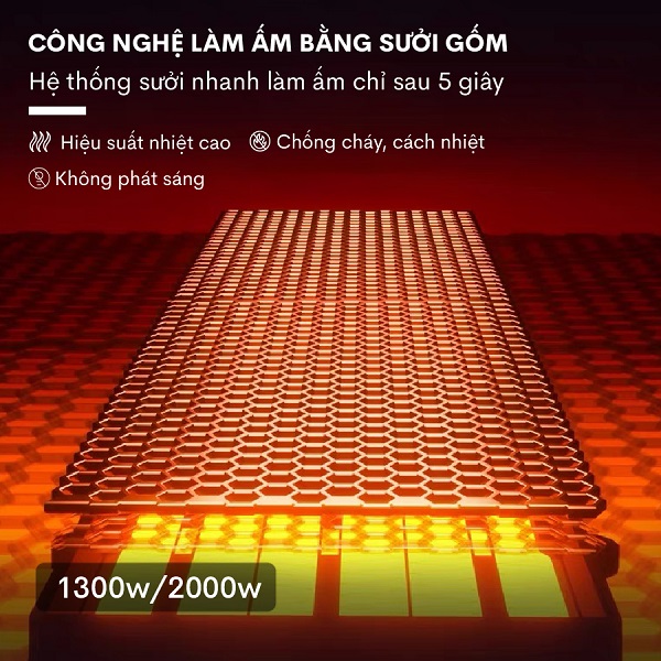 Hình ảnh chi tiết Quạt sưởi gốm Ceramic để sàn FUJIHOME FH2000M - Ảnh số 15