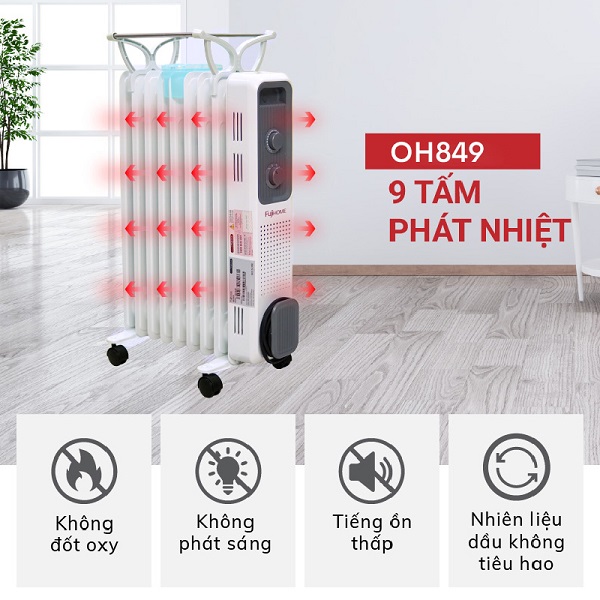 Hình ảnh chi tiết Máy sưởi dầu FUJIHOME OH849 - Ảnh số 7