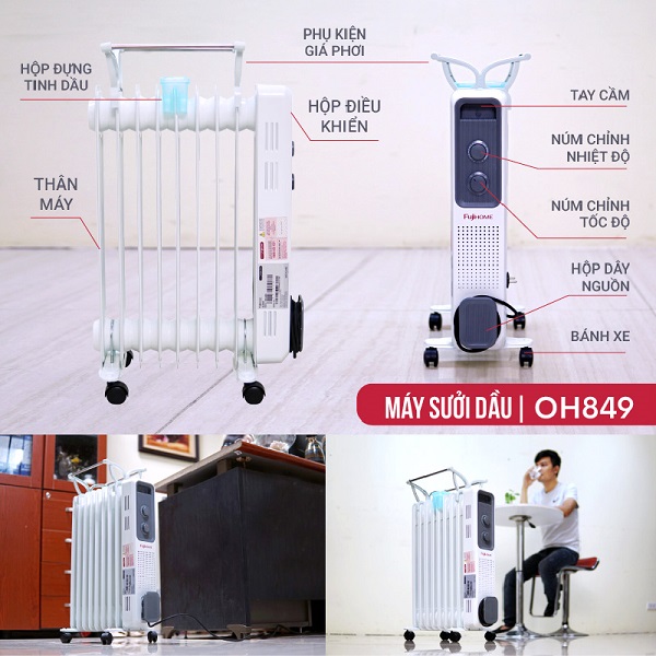 Hình ảnh chi tiết Máy sưởi dầu FUJIHOME OH849 - Ảnh số 8