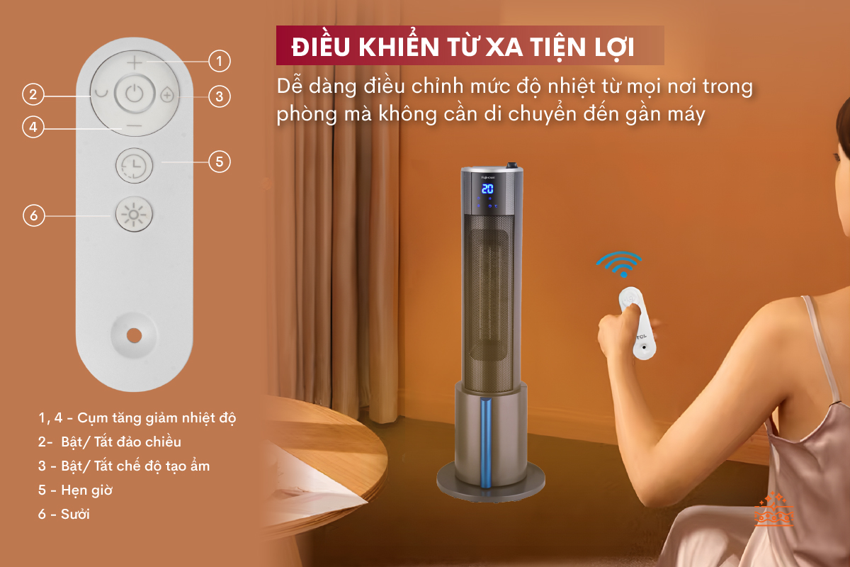 Hình ảnh chi tiết Quạt sưởi gốm tích hợp tạo ẩm FUJIHOME FH6000 - Ảnh số 12